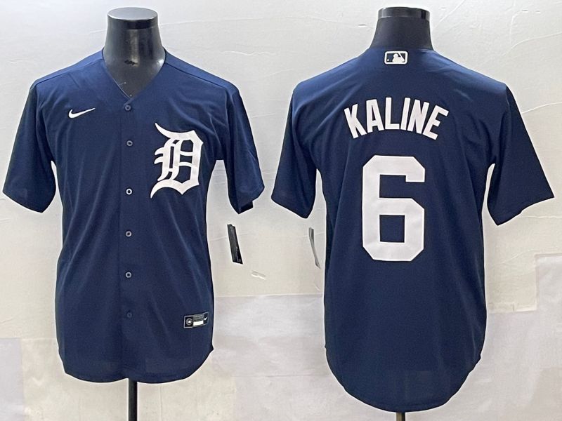 Men 2025 Detroit Tigers #6 Kaline Dark Blue Game Nike MLB Jersey style 1->detroit tigers->MLB Jersey